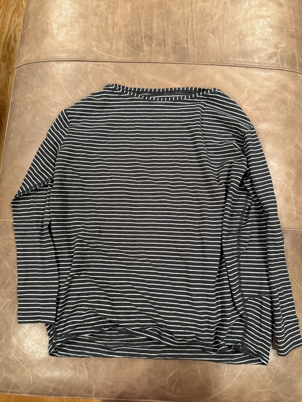 Lululemon Black & White Striped Long Sleeve Athletic Top